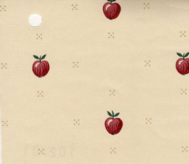 Dollhouse Miniature Pre-pasted Wallpaper, Red Apples